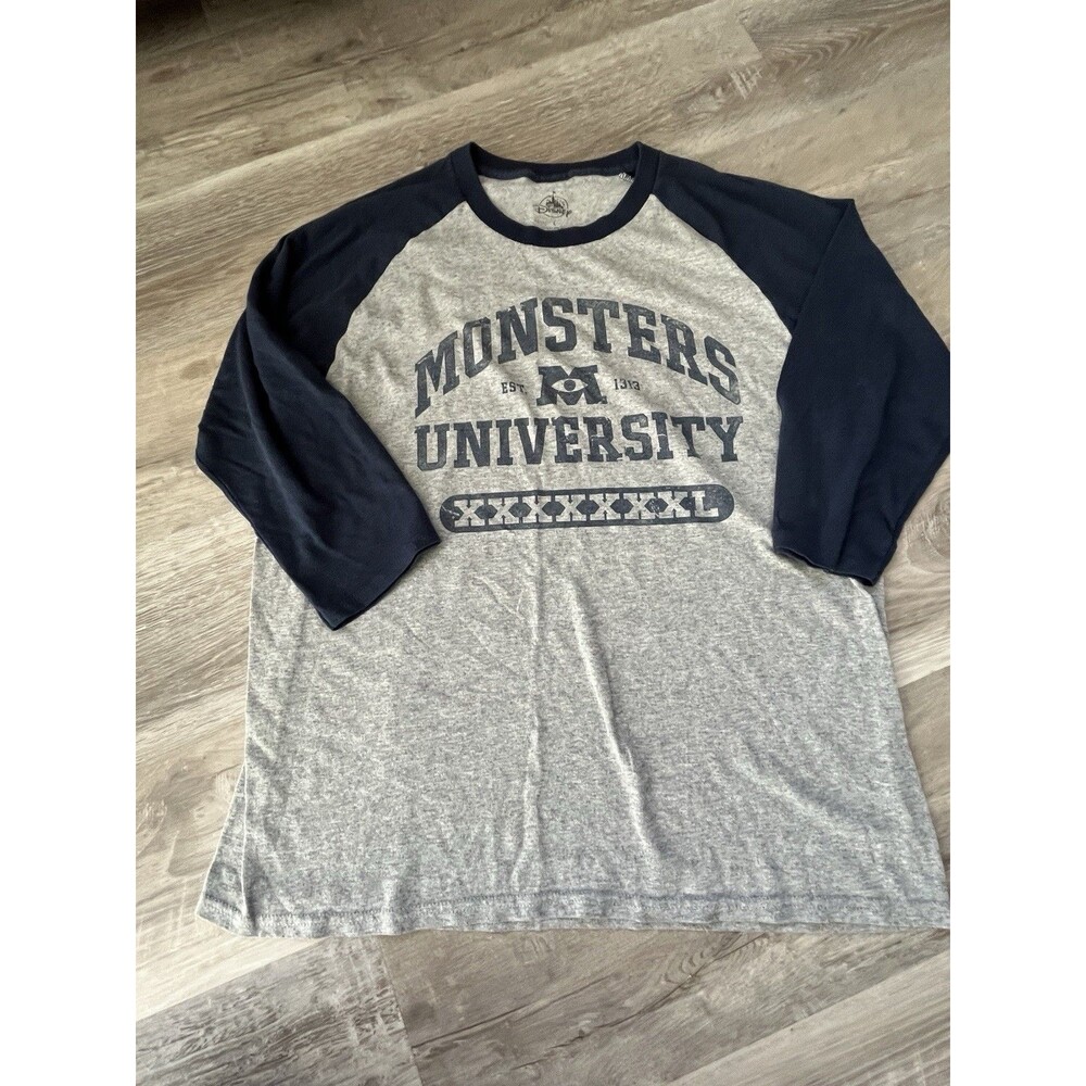 Monsters University (inc) Spirit Jersey 3/4 Sleeves Shirt L  Sulley Mike Disney